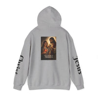 Load image into Gallery viewer, Female "I'm a Work in Progress" Jesus &amp; Sacred Heart Pullover Hoodie