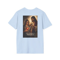 Load image into Gallery viewer, Female 'I'm a Work in Progress' Sacred Heart Jesus Graphic T-Shirt
