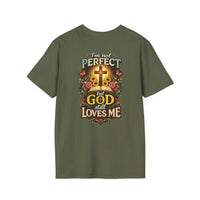 Load image into Gallery viewer, Female "I'm Not Perfect But God Still Loves Me" Christian Graphic T-Shirt