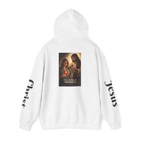 Load image into Gallery viewer, Female "I'm a Work in Progress" Jesus &amp; Sacred Heart Pullover Hoodie