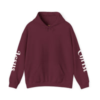 Load image into Gallery viewer, Male "I'm a Work in Progress" Jesus &amp; Sacred Heart Pullover Hoodie