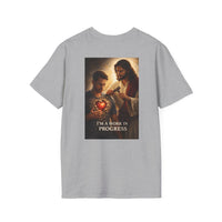 Load image into Gallery viewer, Male 'I'm a Work in Progress' Sacred Heart Jesus Graphic T-Shirt