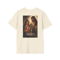 Load image into Gallery viewer, Female 'I'm a Work in Progress' Sacred Heart Jesus Graphic T-Shirt