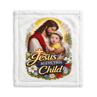 Load image into Gallery viewer, Jesus Bless This Child Minky Baby Lovey Blanket