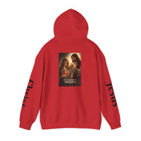 Load image into Gallery viewer, Female "I'm a Work in Progress" Jesus &amp; Sacred Heart Pullover Hoodie