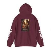 Load image into Gallery viewer, Female "I'm a Work in Progress" Jesus &amp; Sacred Heart Pullover Hoodie