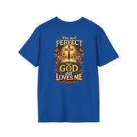 Load image into Gallery viewer, Female "I'm Not Perfect But God Still Loves Me" Christian Graphic T-Shirt