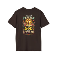 Load image into Gallery viewer, Female "I'm Not Perfect But God Still Loves Me" Christian Graphic T-Shirt
