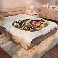 Load image into Gallery viewer, Jesus Bless This Child Velveteen Blanket — Soft Plush Baby Throw