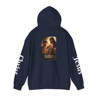 Load image into Gallery viewer, Male "I'm a Work in Progress" Jesus &amp; Sacred Heart Pullover Hoodie