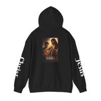 Load image into Gallery viewer, Male "I'm a Work in Progress" Jesus &amp; Sacred Heart Pullover Hoodie