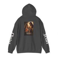 Load image into Gallery viewer, Female "I'm a Work in Progress" Jesus &amp; Sacred Heart Pullover Hoodie