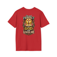 Load image into Gallery viewer, Female "I'm Not Perfect But God Still Loves Me" Christian Graphic T-Shirt