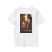 Load image into Gallery viewer, Female 'I'm a Work in Progress' Sacred Heart Jesus Graphic T-Shirt