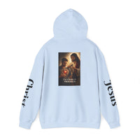 Load image into Gallery viewer, Male "I'm a Work in Progress" Jesus &amp; Sacred Heart Pullover Hoodie